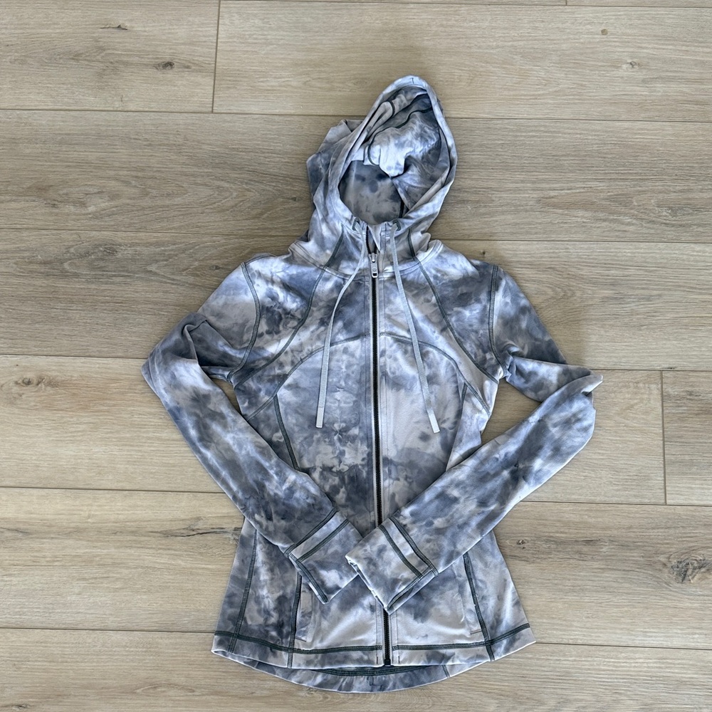 Lululemon Gray Tie-Dye Zip-Up Hoodie